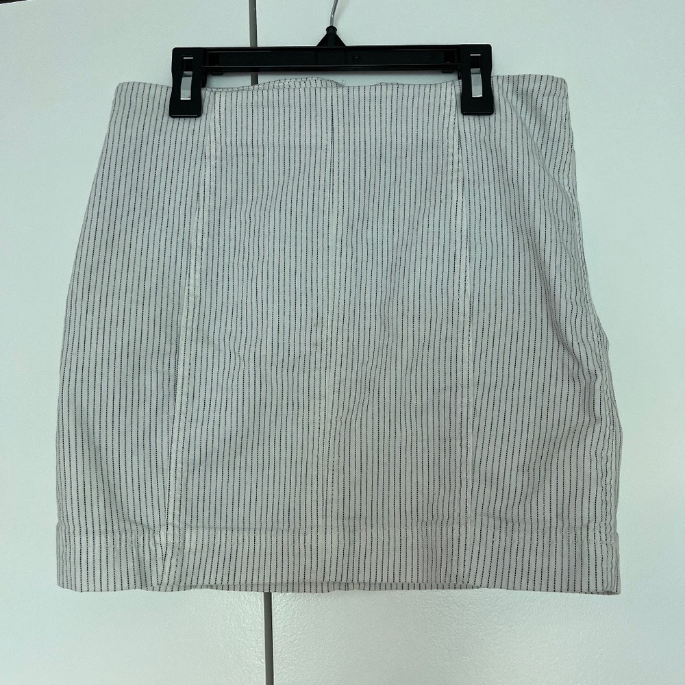 White and Grey Pinstripe Skirt Free People